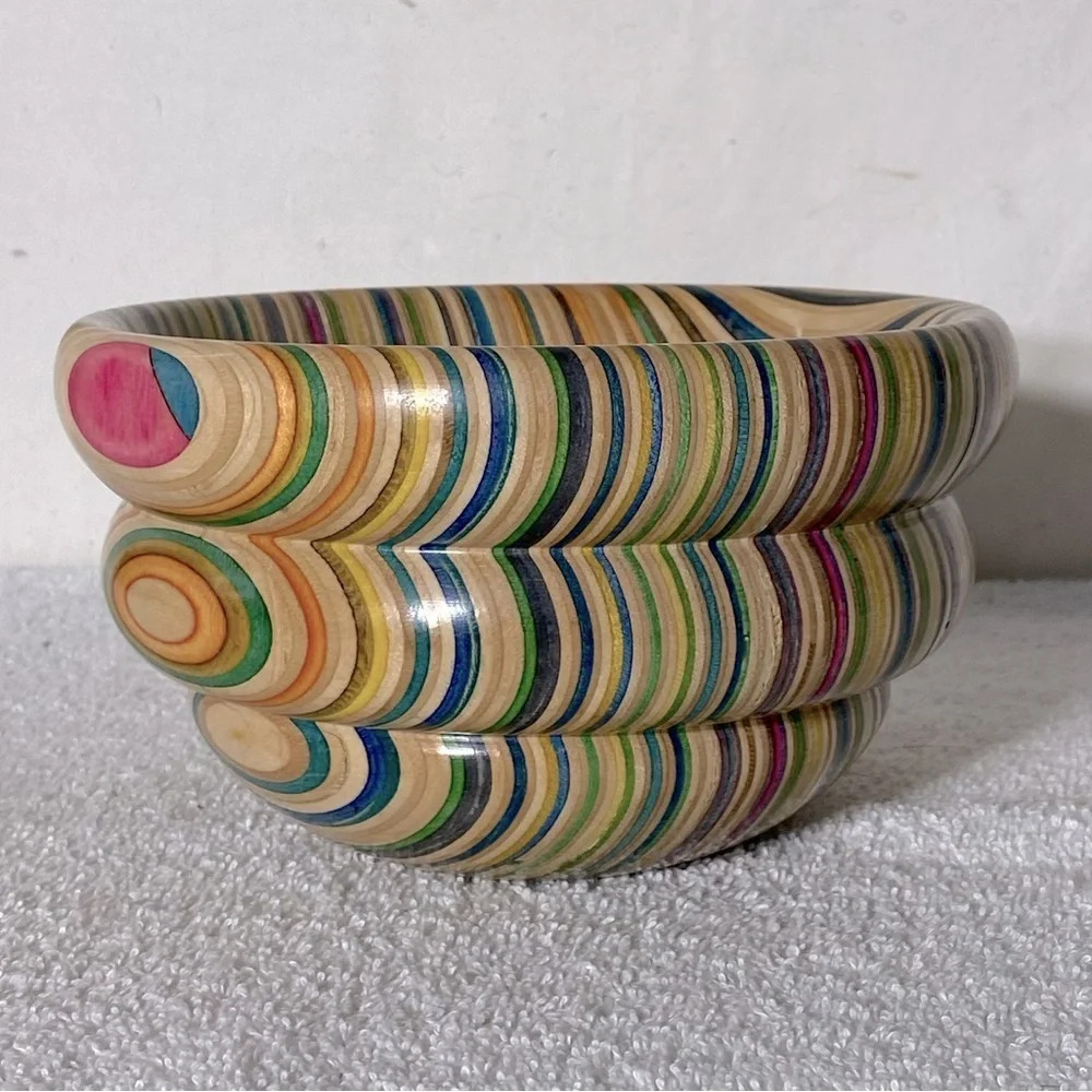 Adrian Martinus Recycled Skateboard  Wood Bowl